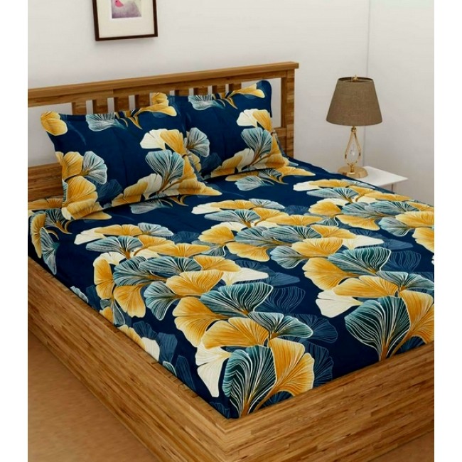 Sale Active Premium Glace Cotton Floral Double Bed Bedsheet with Pillow Covers Sale Active Premium Glace Cotton Floral Double Bed Bedsheet with Pillow Covers